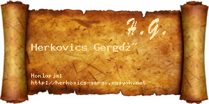Herkovics Gergő névjegykártya
